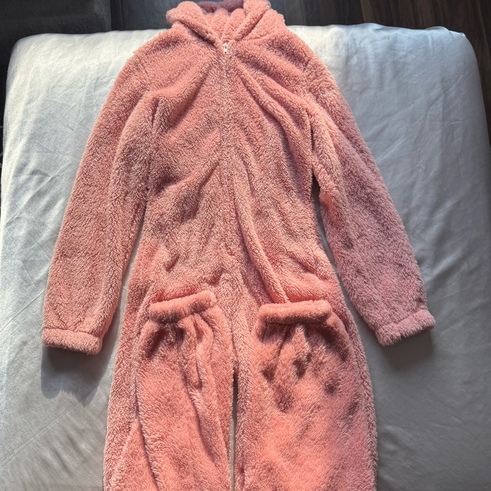 Cozy Pink Fleece Jumpsuit